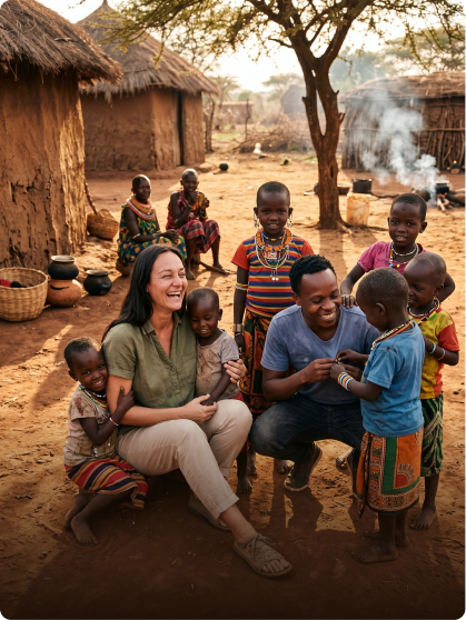 Tracy Tarlow with community members in Kenya