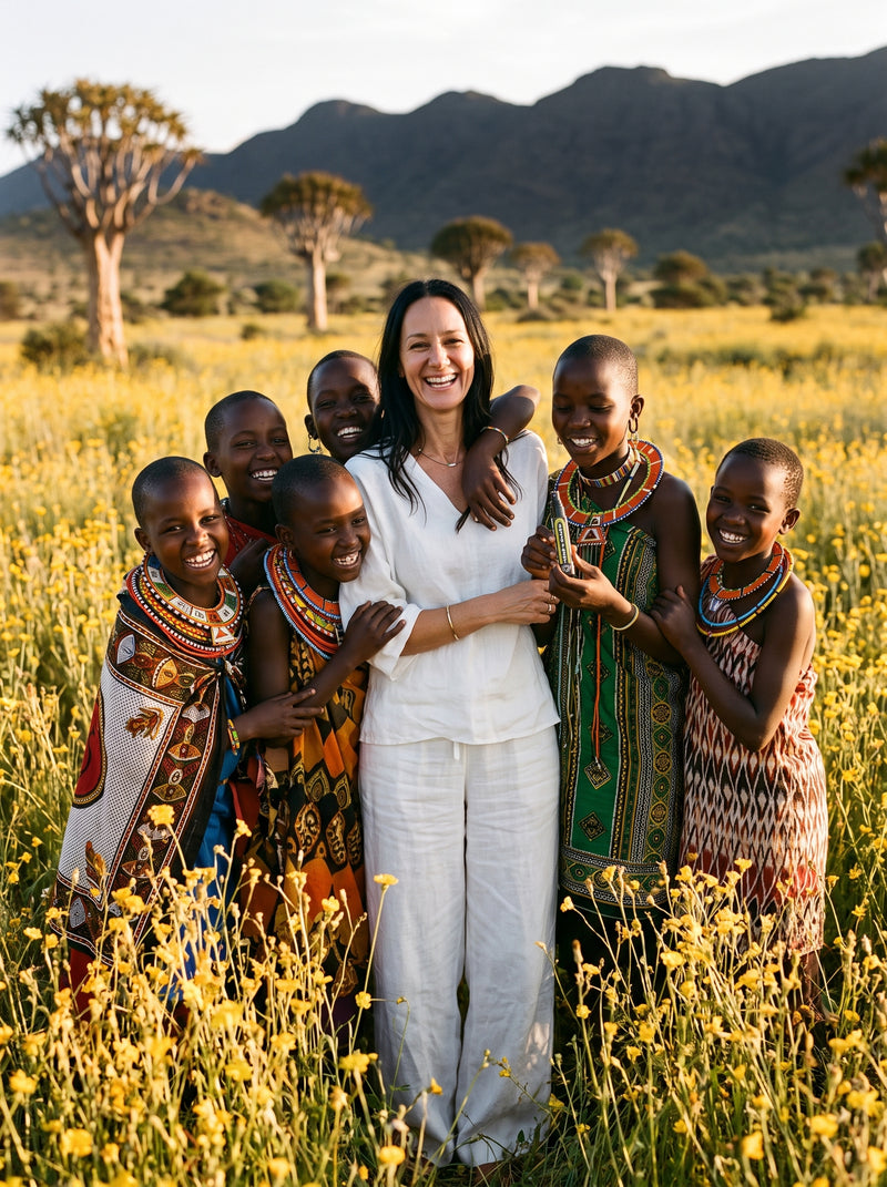 Tracy Tarlow with community members in Kenya